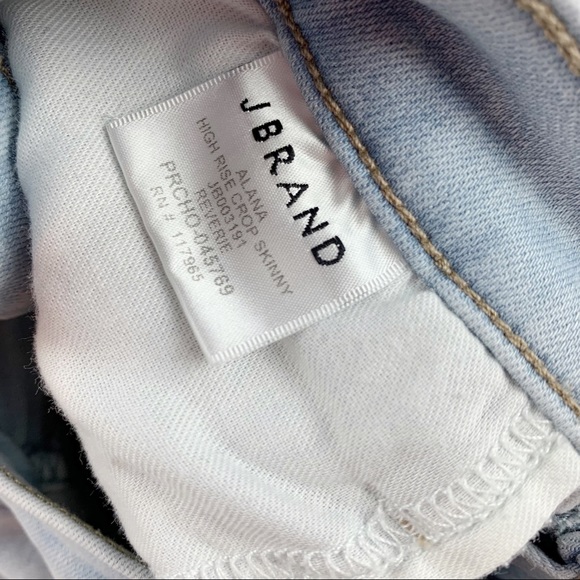 J BRAND Alana High Rise Crop Skinny Jeans Reverie wash light wash - Picture 10 of 11